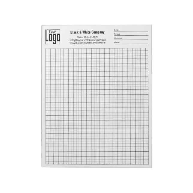 Bloco De Notas Company Logo Black Grid Graph Project Identifier (Invertido)