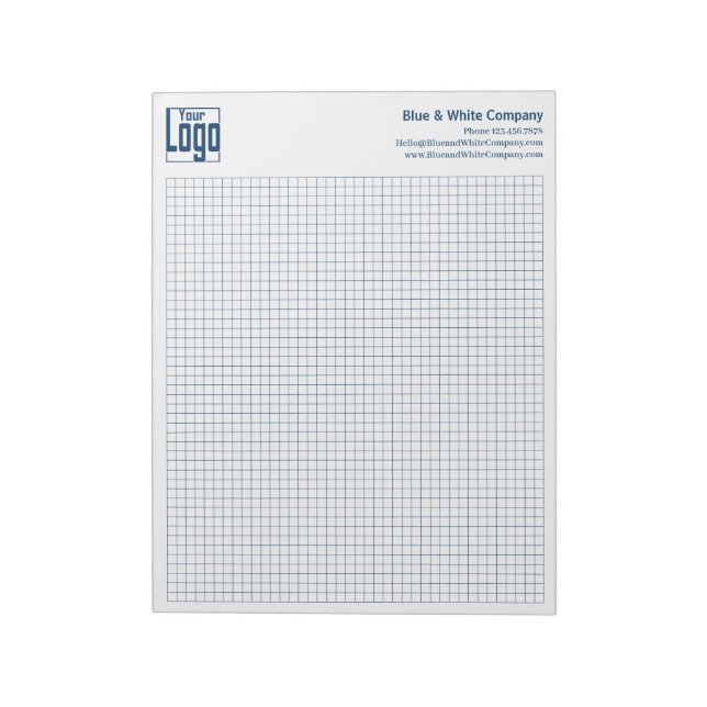 Bloco De Notas Company Logo Blue Grid Graph Calcpad (Invertido)