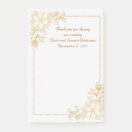 Bloco De Notas Compartilhando Nossas Notas Adhesivas de Casamento