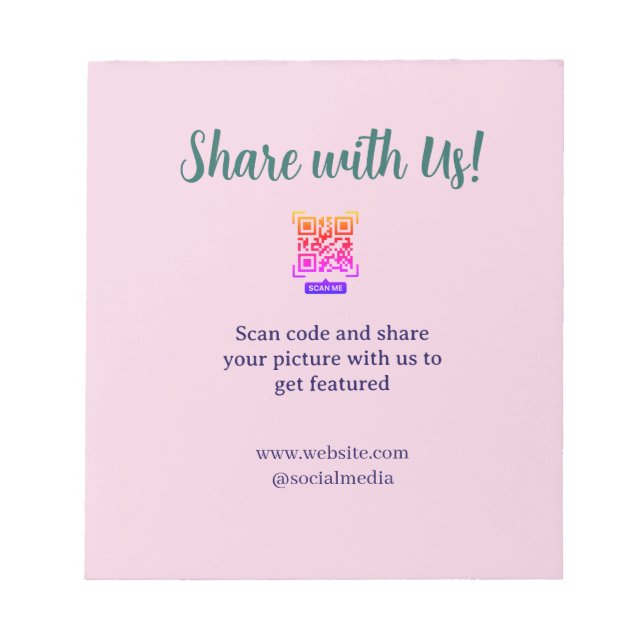 Bloco De Notas Compartilhe sua imagem digitalize código QR adicio (Frente)