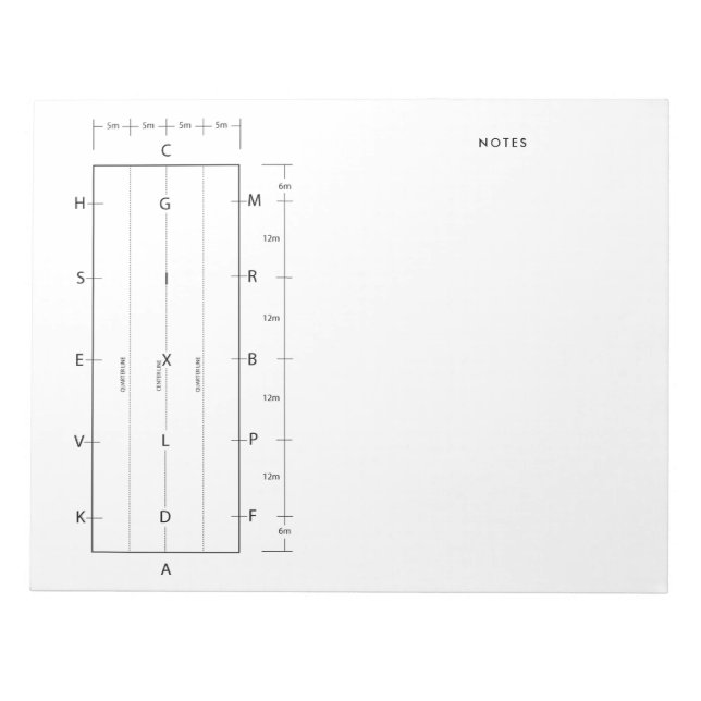 Bloco De Notas Competição Standard Dressage Arena Modelo Horse (Frente)