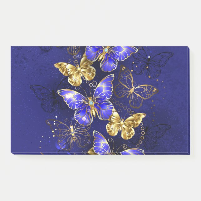 Bloco De Notas Composição com borboletas de safira (Frente)