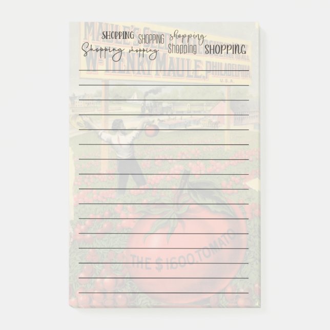 Bloco De Notas Comprando Comprar Comprando Notas Pós-it® (Frente)