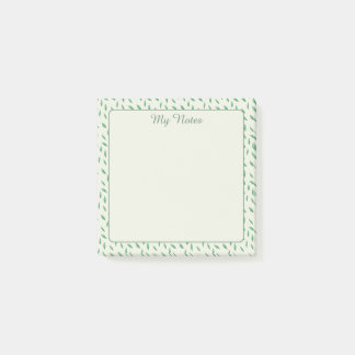 Bloco De Notas con diseño de hojas verdes