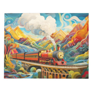 Bloco De Notas Conceito de comboio de locomotiva Cena Abstrato