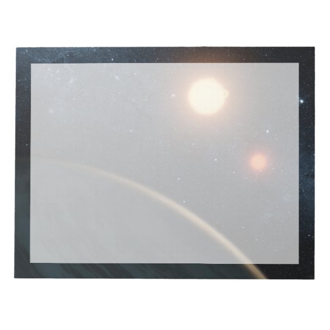 Bloco De Notas Conceito do artista Ilustrando Kepler-16b. (Frente)