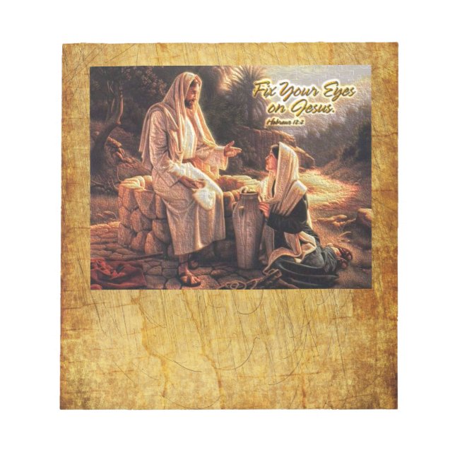 Bloco De Notas Concentre Seus Olhos em Jesus 1 Opções (Frente)