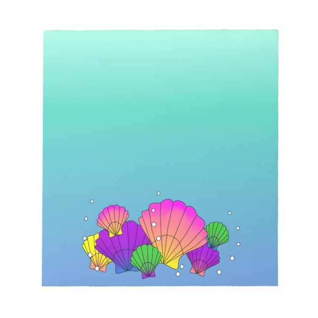 Bloco De Notas Conchas do Mar do Caribe com Bolhas (Frente)