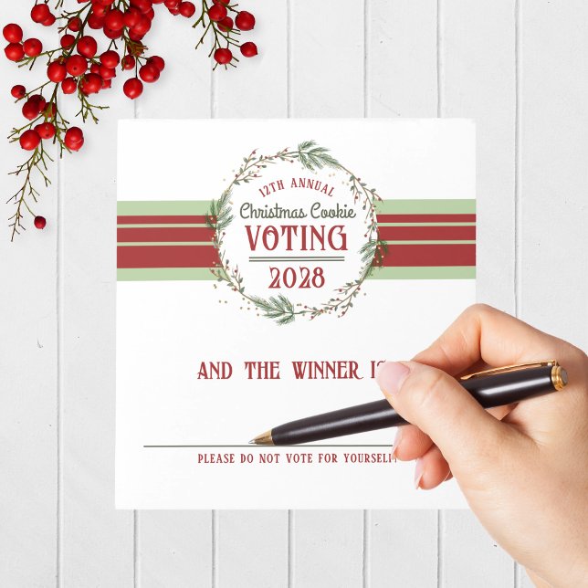 Bloco De Notas Concurso anual de férias Voting Notepad Pack de 40 (Holiday Contest Voting Notepad Pack of 40 for Christmas Cookie, Ugly Sweater and Baking Competitions)