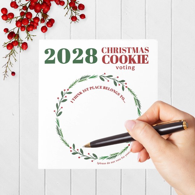 Bloco De Notas Concurso de Natal Moderno Voting Notepad Pack de 4 (Holiday Contest Voting Notepad Pack of 40 for Christmas Cookie, Ugly Sweater and Baking Competitions)
