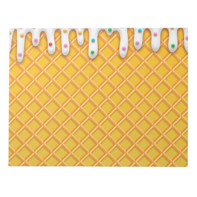 Bloco De Notas Cone De Waffle Com sorvete Com Préguas (Frente)