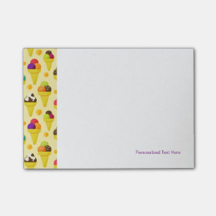 Bloco De Notas Cones coloridos do sorvete dos desenhos animados