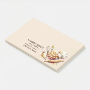 Bloco De Notas Confeiteiro de Padaria Aquarela Ouro Assados Cater