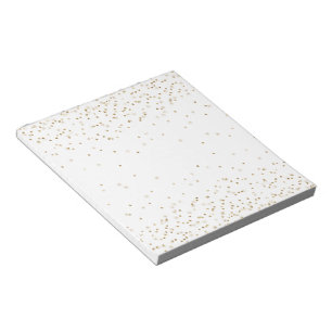 Bloco De Notas Confete brilhante em ouro branco    