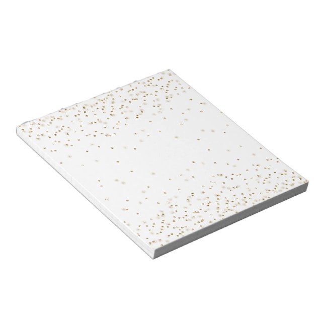 Bloco De Notas Confete brilhante em ouro branco     (Inclinado)