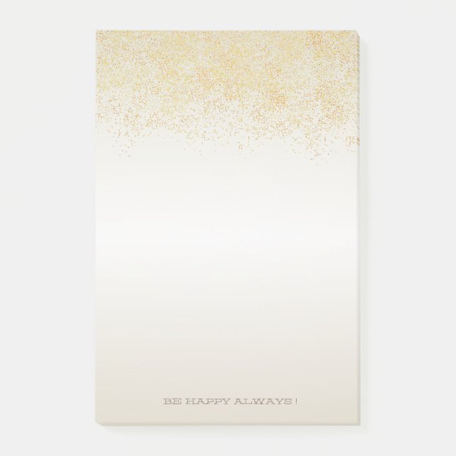 Bloco De Notas Confete Dourado Personalizado Moderno Falso (Frente)