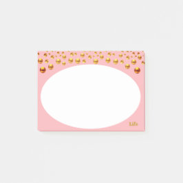 Bloco De Notas Confete Dourado sobre Rosa