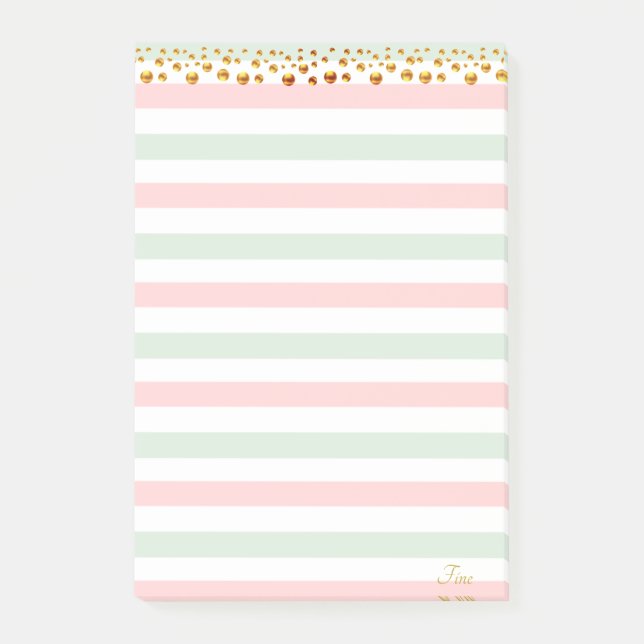 Bloco De Notas Confetes Dourados & Cores Pastel Personalizadas (Frente)