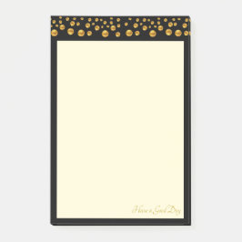 Bloco De Notas Confetes Elegantes de Marfim e Dourado em Moldura