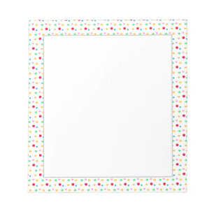 Bloco De Notas Confetes Multicolor sobre Branco Simples