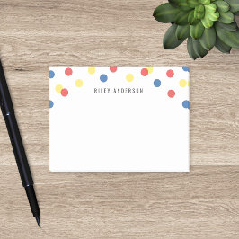 Bloco De Notas Confetes Vermelhos Azuis e Amarelos Divertidos Per