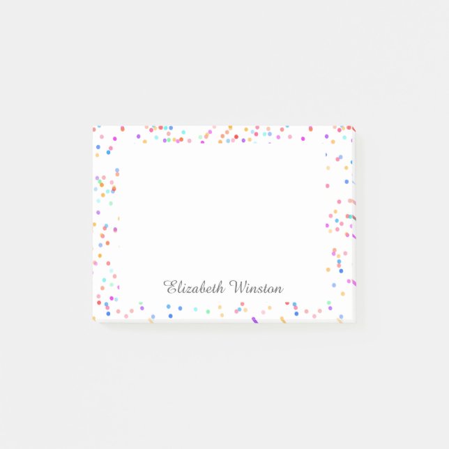 Bloco De Notas Confetti Colorida Elegante Personalizado (Frente)