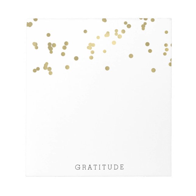Bloco De Notas Confetti Dourado Personalizado (Frente)