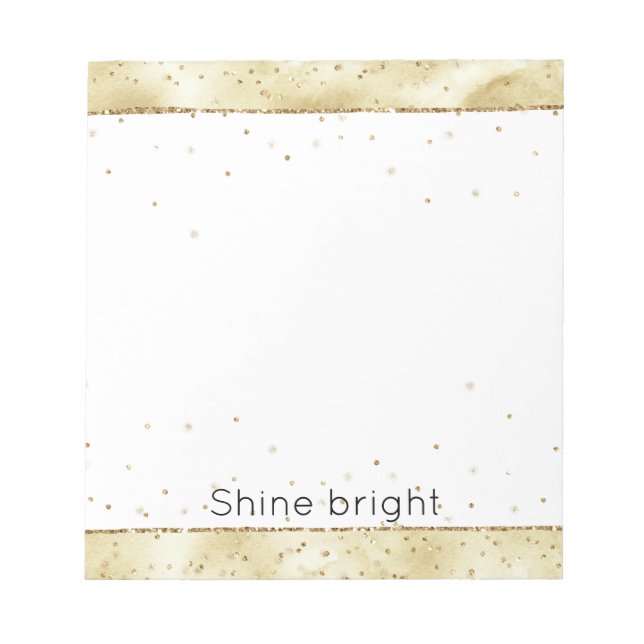 Bloco De Notas Confetti Sparkle Dourado (Frente)