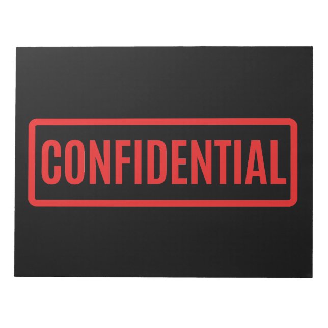 Bloco De Notas Confidencial Preto (Frente)