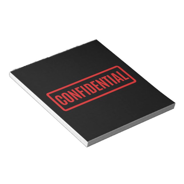 Bloco De Notas Confidencial Preto (Inclinado)