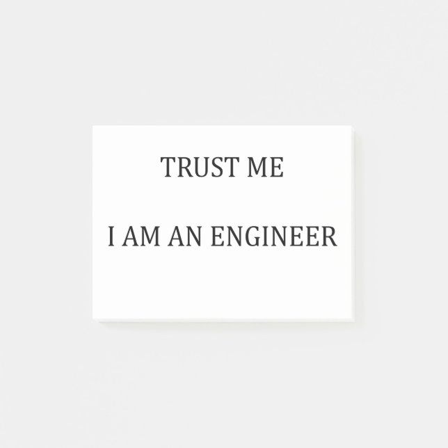 Bloco De Notas Confie em mim sou um Engenheiro (Frente)