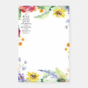 Bloco De Notas Confie no Senhor floral