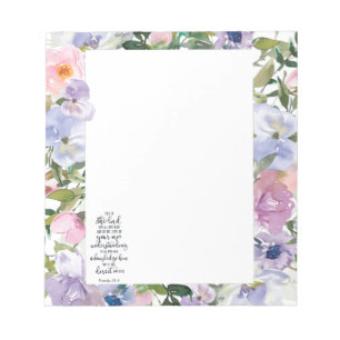 Bloco De Notas Confie no Senhor floral