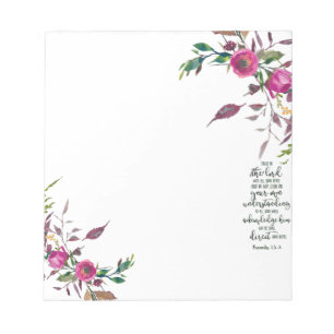 Bloco De Notas Confie no Senhor floral