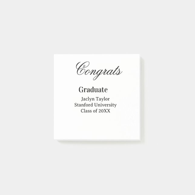 Bloco De Notas Congrats graduation name university name class of  (Frente)