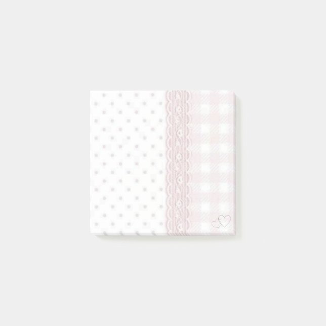 Bloco De Notas Conjunto de Porta-copos de Patchwork Rosa Pastel  (Frente)
