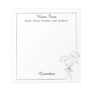 Bloco De Notas Conjunto Floral de Papel de Papel Personalizado da