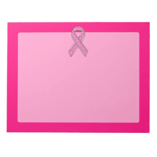 Bloco De Notas Consciência cercada cromo da fita do rosa do