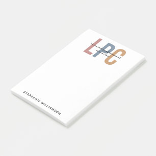 Bloco De Notas Conselheiro profissional licenciado para LPC perso
