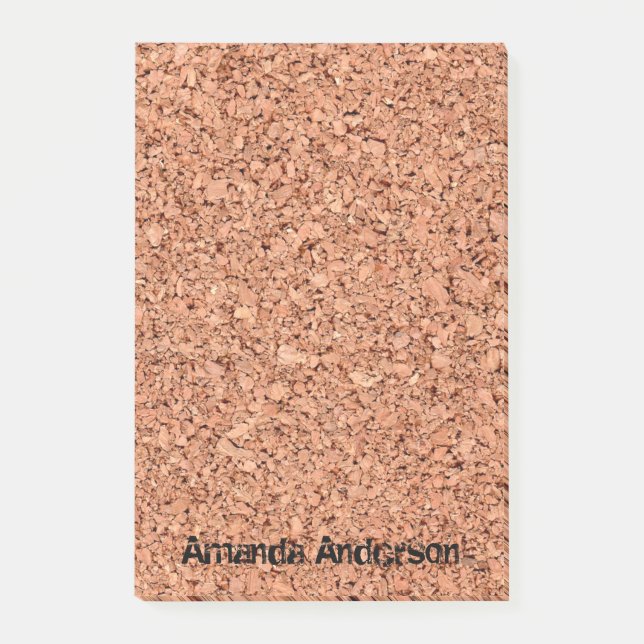 Bloco De Notas Conselho Cork com Texto Personalizado (Frente)