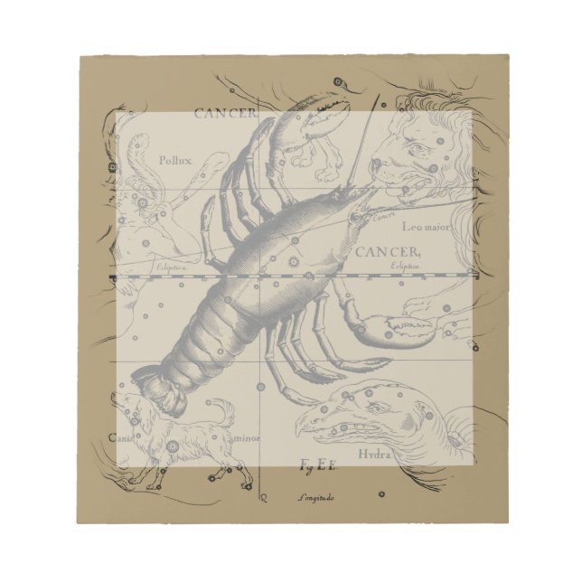 Bloco De Notas Constelação de cancer Hevelius 1690 Engave (Frente)