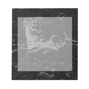 Bloco De Notas Constelação de na moda Vintage Aries por Heveliu