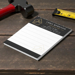 Bloco De Notas Construction Company Black Gold Notepad