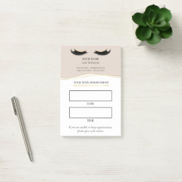 Bloco De Notas Consulta de cílios bege e dourado elegante
