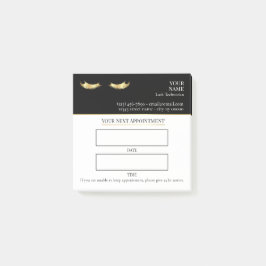 Bloco De Notas Consulta de Cílios elegante preto e dourado