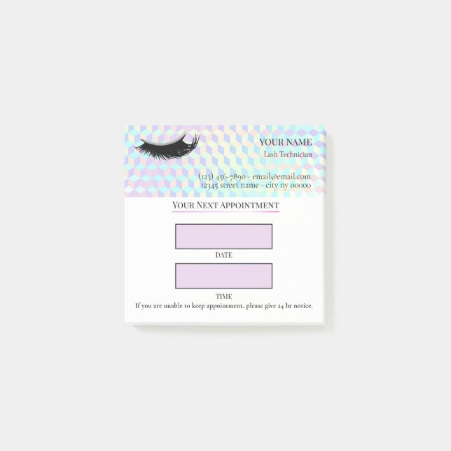 Bloco De Notas Consulta de Cílios Holográficos (Frente)