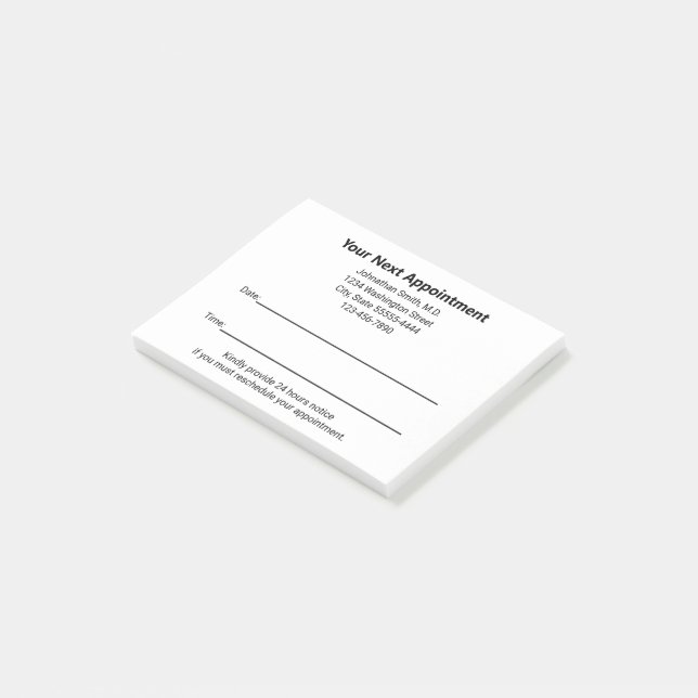 Bloco De Notas Consultório Médico Lembrete da Sua Próxima Consult (Inclinado)