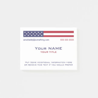 Bloco De Notas Contato Personalizado de Sinalizador Americano