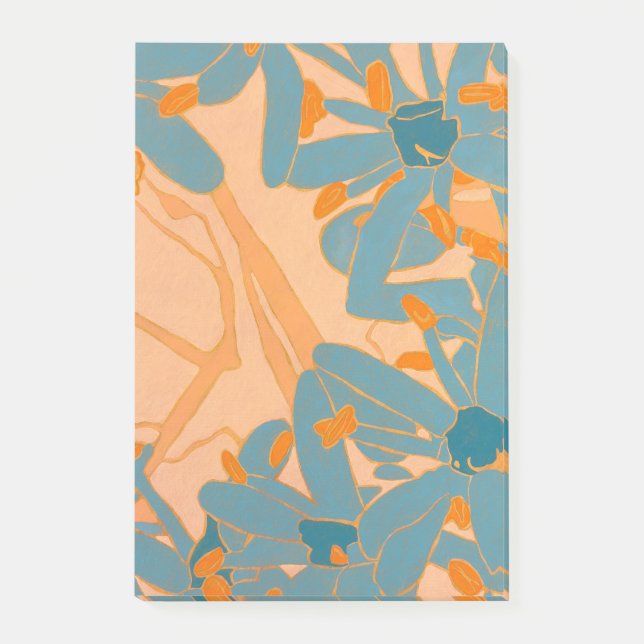 Bloco De Notas Contemporary Leaf Design in Peach (Frente)