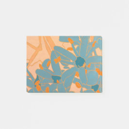 Bloco De Notas Contemporary Leaf Design Peach